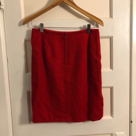 Red Wool Pencil Skirt / 2 for 15 - Picture 2 of 3